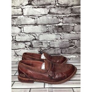 Bed Stu Cobbler Red Rustic Leather Suede Penny Loafers Shoes Men’s Sz 9M US/42EU
